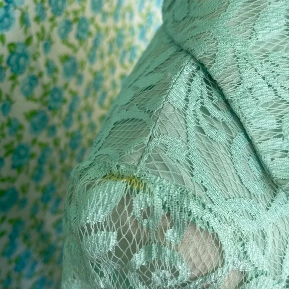 Vintage 70s green lace dress by Miss Rubette - Picture 5 of 6